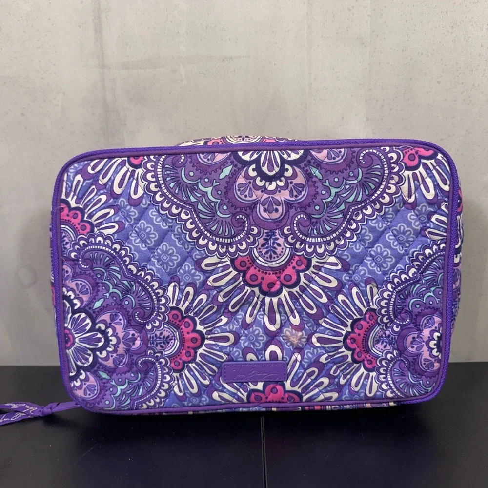 Vera Bradley Purple Floral Travel Cosmetics Bag